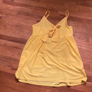 Boohoo Plus Size Tie Front Yellow Mini Sundress